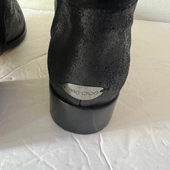 $700 JIMMY CHOO METALLIC CALF COWBOY BOOTS SIZE 39.5 / 9.5 US - Picture 8 of 11